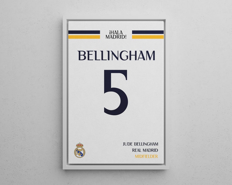 Jude Bellingham Jersey Art Real Madrid Digital Print - Etsy