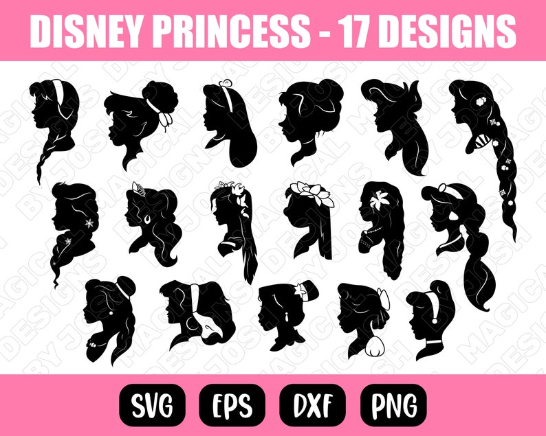 Disney Princess Silhouette Svg Classic Princesses SVG - Etsy