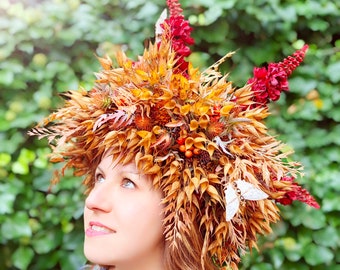 Sokolydesign Slawisch Haarkranz Południca slawische Göttinnen Hochzeit Braut Krone Tiara Blumenkrone Blumenkranz Nymphe Fee Elfe Cosplay