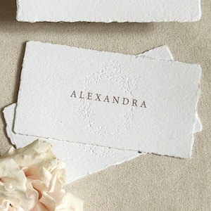 Platzkarten | Namenskärtchen | Tischkarten | Hochzeit | Büttenpapier | handgeschöpftes Papier | gerissene Kanten