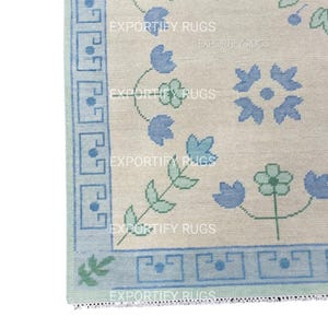 Handmade Wool Oushak Rug: Vintage Floral Area Rug Decor