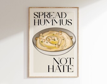 Veganer Wanddruck, Spread Hummus Not Hate