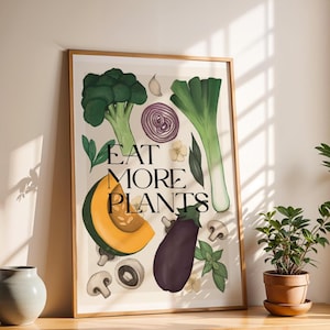 Vegan Wall Print, Eat More Plants Winter