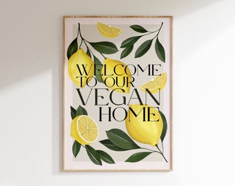 Veganer Wanddruck, Willkommen in unserem veganen Zuhause