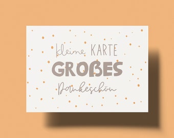 Kleine Karte - großes Dankeschön - Dankeskarte - Postkarte