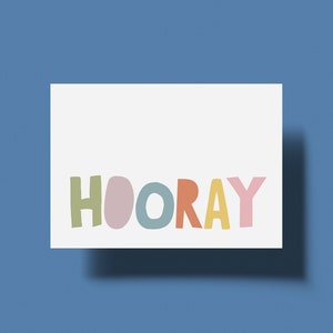 Hooray - Geburtstagskarte - Karte - Freude - schlichte Postkarte