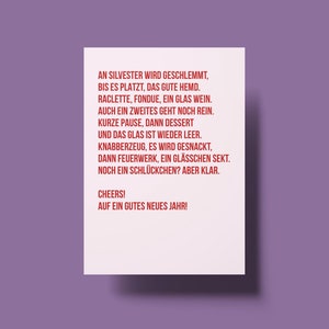 Silvester lustige Karte - Silvester Gedicht