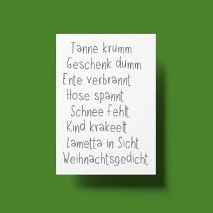 Tanne krumm - Weihnachtskarte - Weihnachtsgedicht