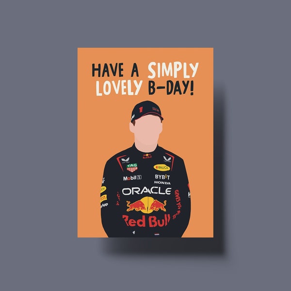 Max Verstappen - simply lovely birthday - Geburtstagskarte - Formel 1