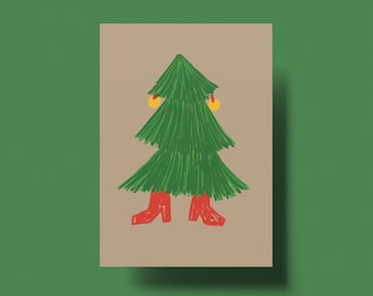 Postkarte mit Tannenbaum