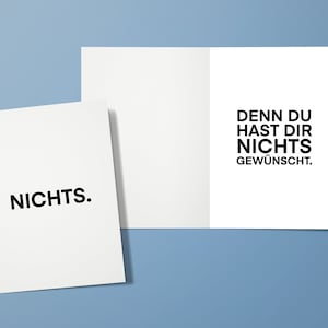Nichts - lustige Karte für Geburtstag und Weihnachten
