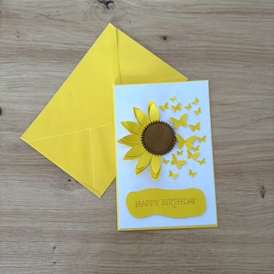 handgemachte Geburtstagskarte Sonnenblume mit Umschlag I Art.-Nr. KGEB023