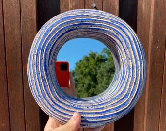 Small wall mirror Ceramic mirror Funky mirror Handmade frame Ceramic wall art