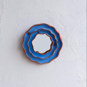Espelho assimétrico de cerâmica para decoração de parede, espelho irregular, decoração com tema de dopamina, presente de Natal para casa. imagem 9