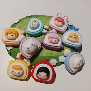 Cartoon Resin Charm / Sweet Cake Faces Charm / Kawaii Characters Charms