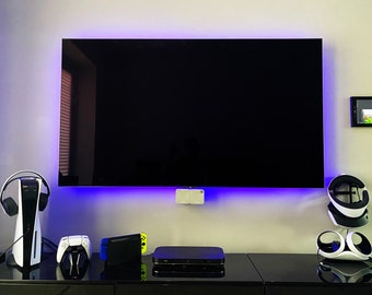 Wall Mounted TV Lighting Bracket System - LED Tape Lighting Bracket Kit - LED Lighting Holder, Television Set Up, Tv Ambient Lighting