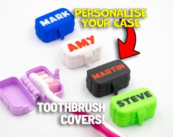 Personalised Toothbrush Case Kids Travel Toothbrush Holder Hygienic & Fun Gift Idea Holiday Essentials Wash Bag Kids Teeth Kids Toothbrush