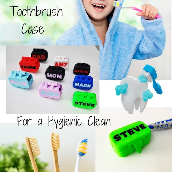 Personalised Toothbrush Case for your Oral Care, Cover your Toothbrush for a Hygienic Mouth, Clean Teeth Tooth Brushing, Kids Teeth Care