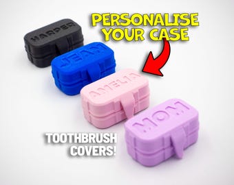 Personalised Kids Toothbrush Case – Travel Toothbrush Holder with Name, Hygienic Gift for School & Holidays