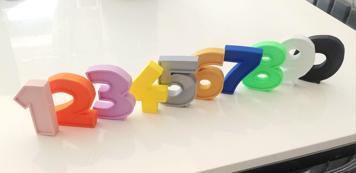 Standing Numbers 3D Printed Standing Numbers Custom Number Decor Freestanding Number ...