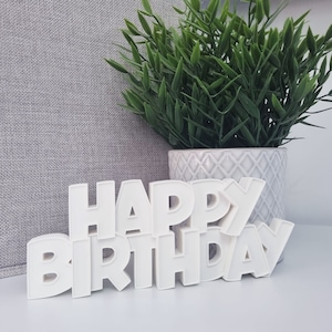 Wiederverwendbares Geburtstagsschild Weiß, Geburtstagstischaufsteller, Alles Gute zum Geburtstagbuchstaben Wiederverwendbarer Geburtstag, Geburtstags Schriftzug Alles Gute zum Geburtstag Wort