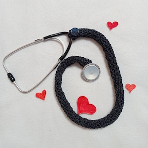 Black stethoscope cover, Ready to ship, Medical stethoscope bag, Medicine accessory, Gift for pediatric nurse