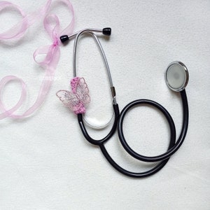 Mini Stethoscope cloth with gently butterfly, Medical stethoscope garment, Doctor gift, Pediatric gift, Doctor graduation gift
