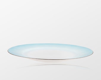 Missoni By Richard Ginori Margherita-Silver Bordered Flat Dinner Plate BLUE