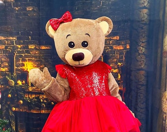 Déguisement mascotte ours en peluche, Déguisement mascotte adulte, Déguisement mascotte de fête, Déguisement mascotte pour événement, Déguisement fête d'anniversaire, Déguisement mascotte de luxe