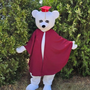 Cute Graduation Bear Mascot Costume, Adult Mascot Costume, Party Mascot Costume, Event Mascot Costume, Birthday Party Costume,Luxury Costume