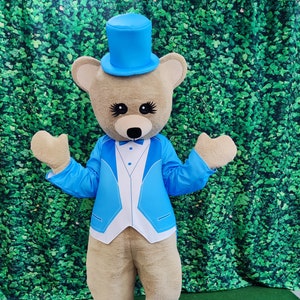 Sweet Blue Bear Costume, Adult Mascot Costume, Party Mascot Costume, Event Mascot Costume, Birthday Party Costume, Luxury Costume