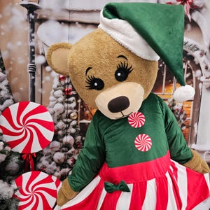 Christmas Bear Mascot Costume, Adult Mascot Costume, Party Mascot Costume, Event Mascot Costume, Birthday Party Costume, Luxury