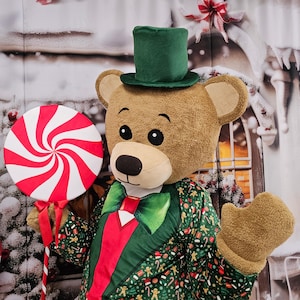 Christmas Bear Mascot Costume, Adult Mascot Costume, Party Mascot Costume, Event Mascot Costume, Birthday Party Costume, Luxury