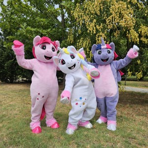 Bundle (3 pcs) Unicorn Mascot, Adult Mascot Costume Party Mascot Costume, Event Mascot Costume, Birthday Party Costume,Luxury Mascot Costume