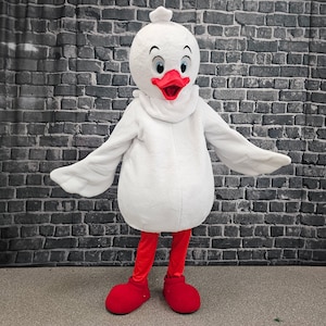 Boy White Duckling Mascot Costume, Christmas Mascot, Adult Mascot Costume, Party Mascot Costume, Event Mascot Costume, Birthday Costume