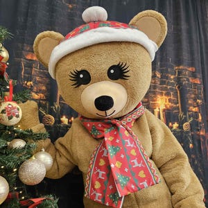 The Christmas Brown Bear, Adult Mascot Costume, Party Mascot Costume, Event Mascot Costume, Birthday Party Costume, Luxury Costume