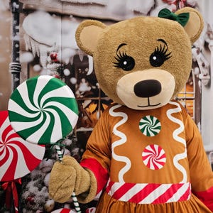 Christmas Bear Mascot Costume, Adult Mascot Costume, Party Mascot Costume, Event Mascot Costume, Birthday Party Costume, Luxury
