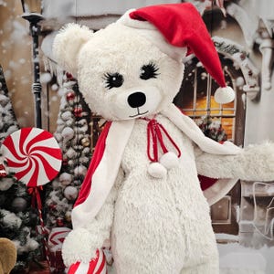 Christmas Bear Mascot Costume, Adult Mascot Costume, Party Mascot Costume, Event Mascot Costume, Birthday Party Costume, Luxury