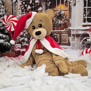 Christmas Bear Mascot Costume, Adult Mascot Costume, Party Mascot Costume, Event Mascot Costume, Birthday Party Costume, Luxury
