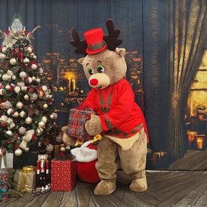The Christmas Mr. Deer, Adult Mascot Costume, Party Mascot Costume, Event Mascot Costume, Birthday Party Costume, Luxury Costume