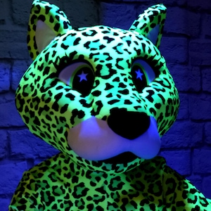 My Neon Leopard Mascot Costume, Adult Mascot Costume, Party Mascot Costume, Event Mascot Costume, Birthday Party Costume, Luxury Costume