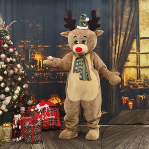 The Christmas Mr. Deer, Adult Mascot Costume, Party Mascot Costume, Event Mascot Costume, Birthday Party Costume, Luxury Costume