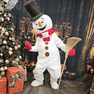 The Snowman Mascot, Adult Mascot Costume, Party Mascot Costume, Event Mascot Costume, Birthday Party Costume, Luxury Costume