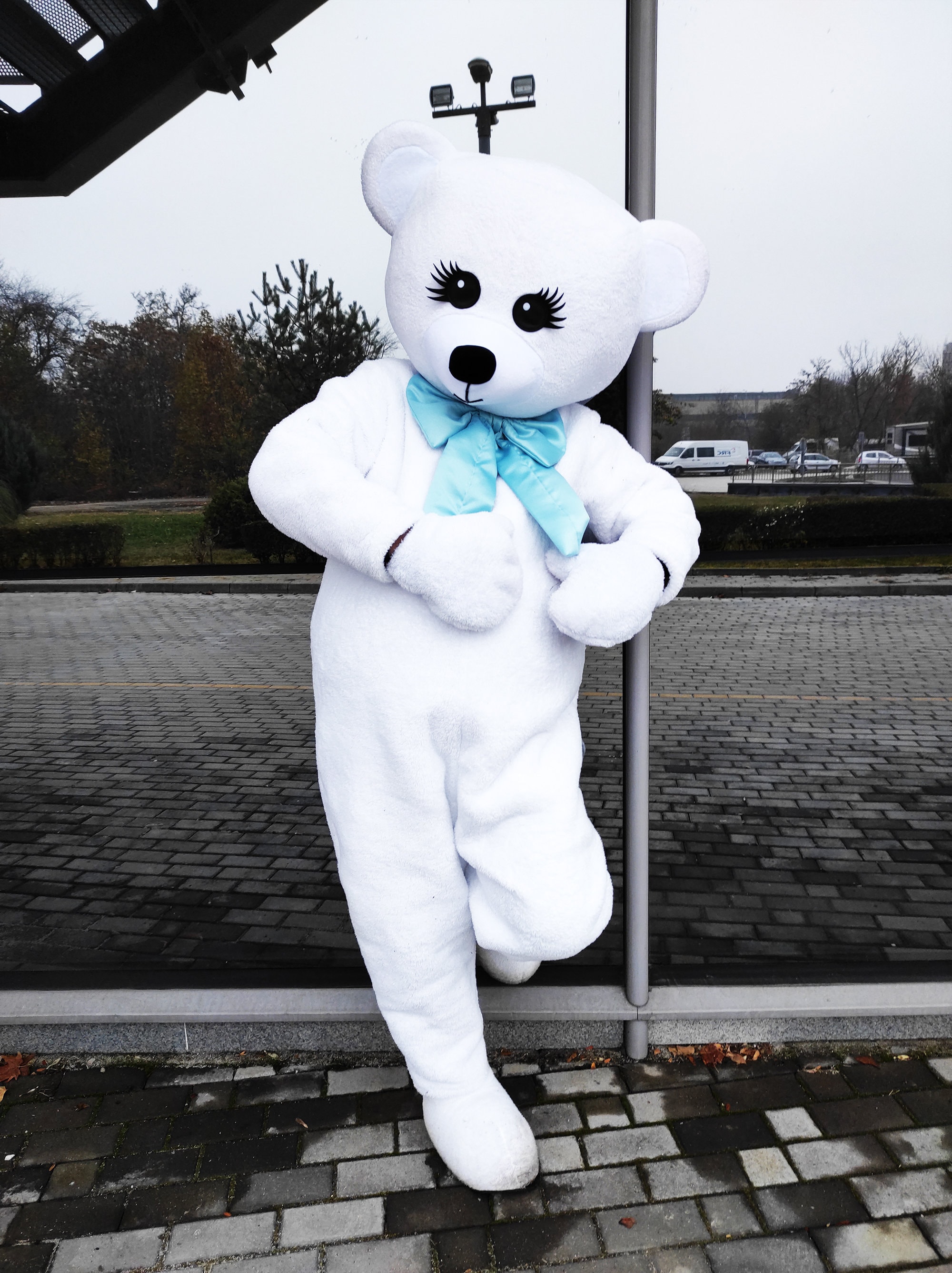 White teddy bear costume hotsell