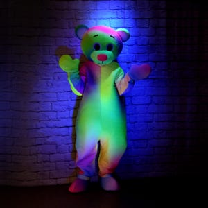 My Neon Bear Mascot Costume, Adult Mascot Costume, Party Mascot Costume, Event Mascot Costume, Birthday Party Costume, Luxury Costume