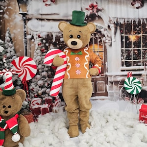 Christmas Bear Mascot Costume, Adult Mascot Costume, Party Mascot Costume, Event Mascot Costume, Birthday Party Costume, Luxury