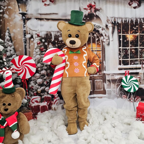 Christmas Bear Mascot Costume, Adult Mascot Costume, Party Mascot