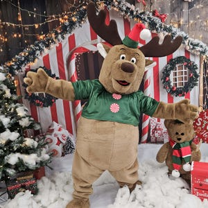 Christmas Deer Costume, Adult Mascot Costume, Party Mascot Costume, Event Mascot Costume, Birthday Party Costume, Luxury