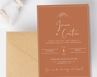 Rustic Boho Wedding Invitation