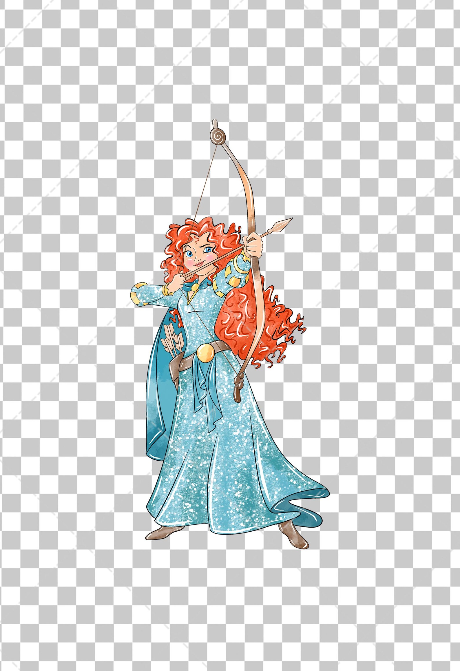 Merida Clipart PNG, Watercolor Hand Drawn Illustration, Digital ...